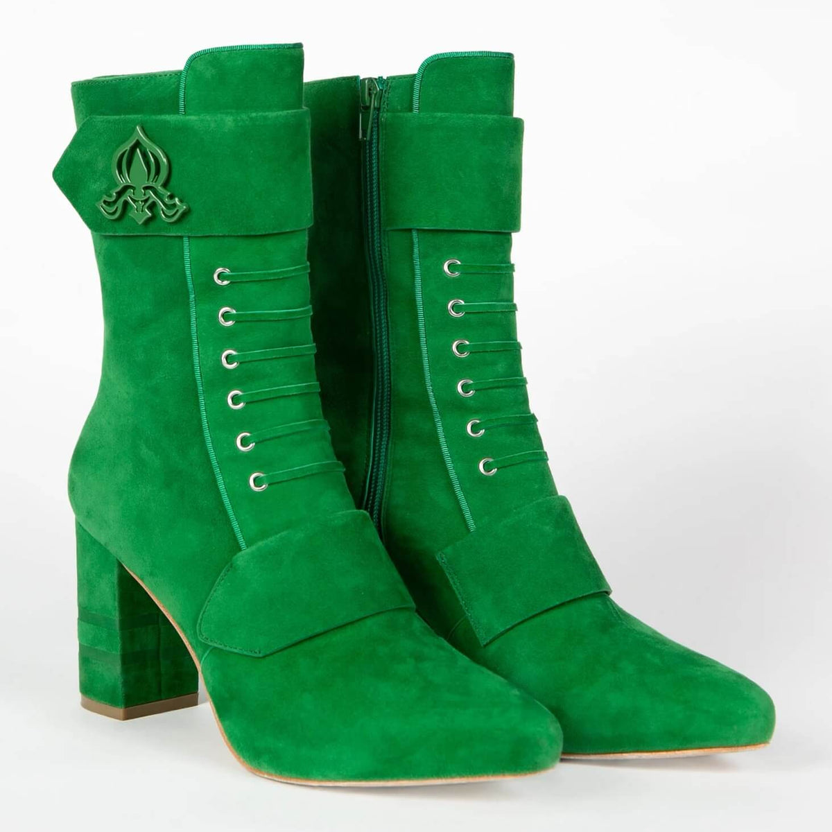 Michaela V Marta Green Suede Boots