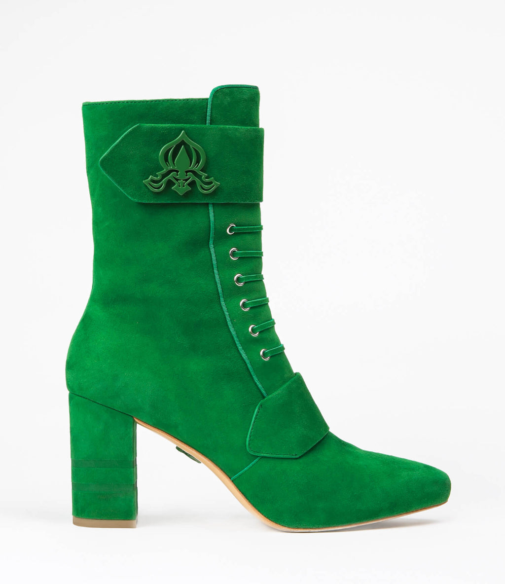 Michaela V Marta Green Suede Boots